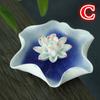 Handmade Ceramic Crafts Lotus Incense Base Aromatherapy Burner Sandalwood Stick Incense Holder for Living Room Home Decor