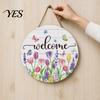 Durable Wooden Number Plaque Welcome Sign, Round Smooth Thorn-Free Hanging Wear-Resistant House Plate Wall Art Decoration, for Room Doors Office