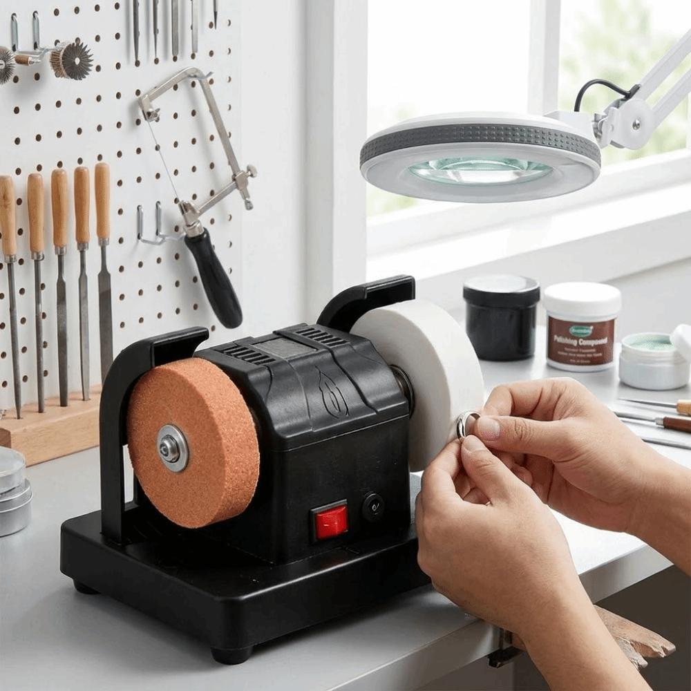 Dual Wheel Mini Bench Grinder Automatic Electric Polishing Machine Electric Sharpener Woodwork