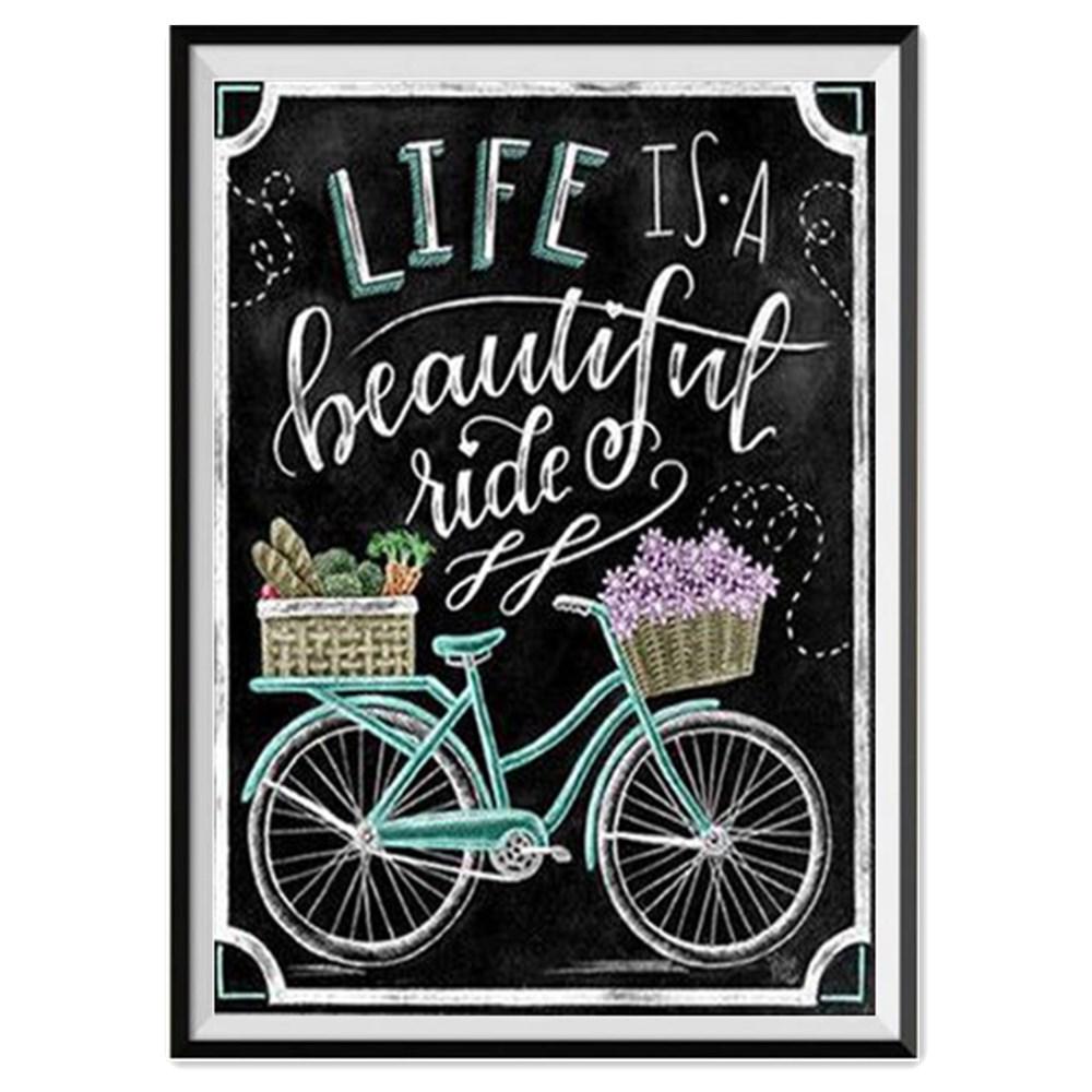 

DIY алмазная живопись мультфильм велосипедный узор Алмазная вышивка набор крестиков Алмазная мозаика пейзаж украшение дома 25X30cm