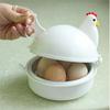 Hühnerform Mikrowellen-Eierkocher 4 Eier Fassungsvermögen Kocher Dampfgarer Pochierer für Omelett & Weich-, Mittel-, Hartgekochtes Ei