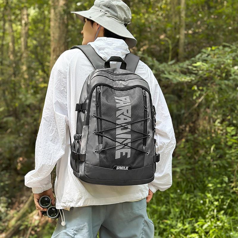 Sports Backpack Men's Outdoor Travel Bag Women's Simple Large-capacity Student Schoolbag Fashionable Versatile Couple Backpack