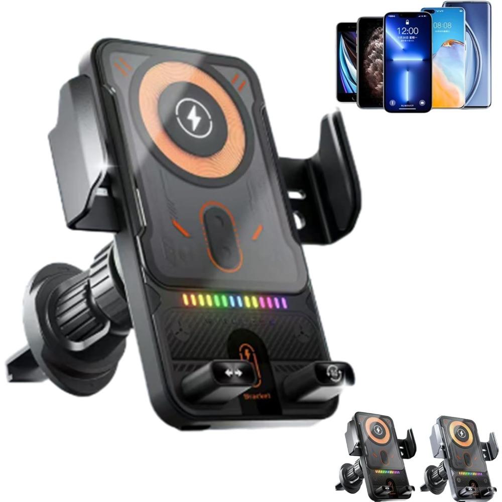 Wireless charging car phone holder, 2026 brand new cool car wireless fast charging holder, electric 90° rotating wireless car charger holder