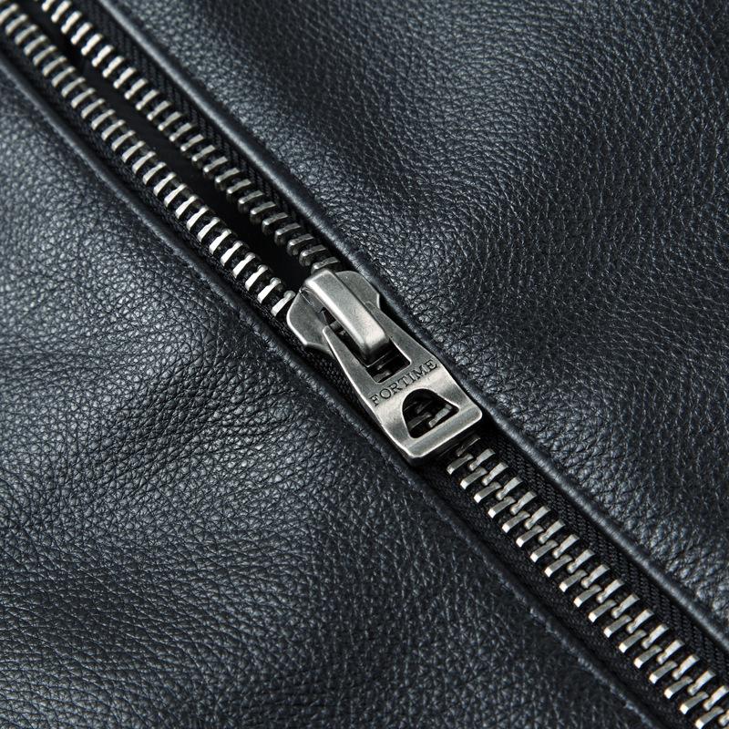 Весенне-осенняя кожаная мотоциклетная короткая кожаная куртка для молодых мужчин — фото 5