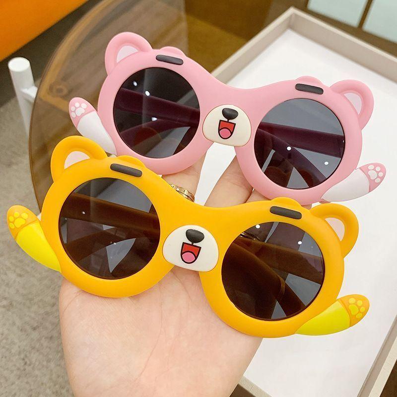 New Children Little Bear Round Form Sunglasses Girl Brand Designer Fashion Sun Glasses Cute Baby Outdoor Sunshade Eyewear Uv400