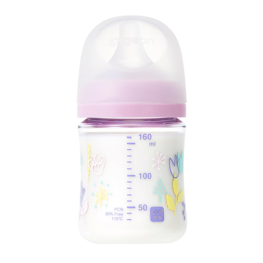 Pigeon Breastfeeding Feeling Baby for ages 0 months and made of plastic with a premium transparency Bottle, 160ml, up, lightweight, shatter-resistant