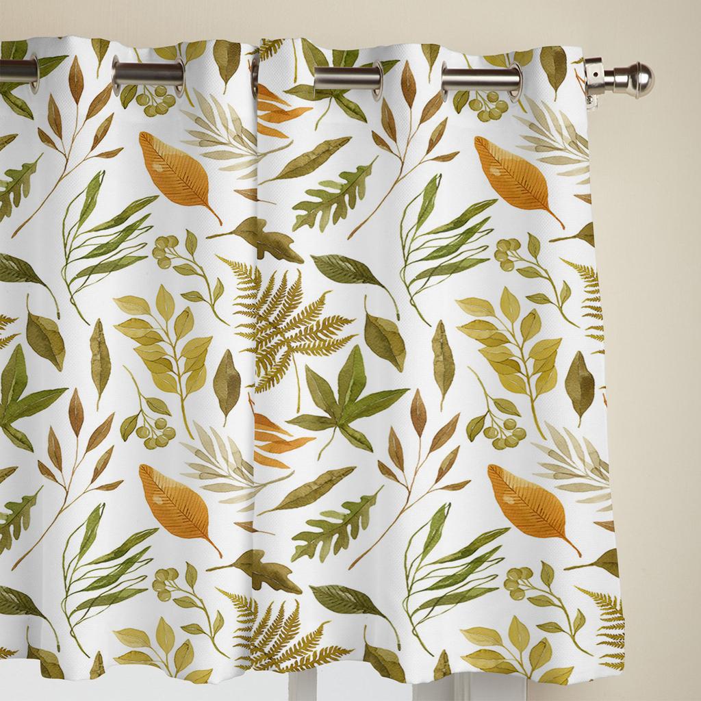 Autumn Maple Texture Luxury Window Curtain for Living Room Bedroom Home Decor Kitchen for Window Drapes