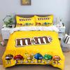 Ensembles de literie avec impression du logo M&M's au chocolat Mode Ensemble de literie Exquis Housse de couette Ensemble couette Lit Ensemble de literie Cadeau de Luxe