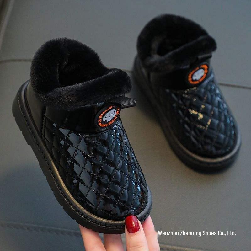 Wasserdichte Schneestiefel für Kinder im Winter - Warme, modische, rutschfeste Kurzstiefel mit Samtfutter für Jungen und Mädchen