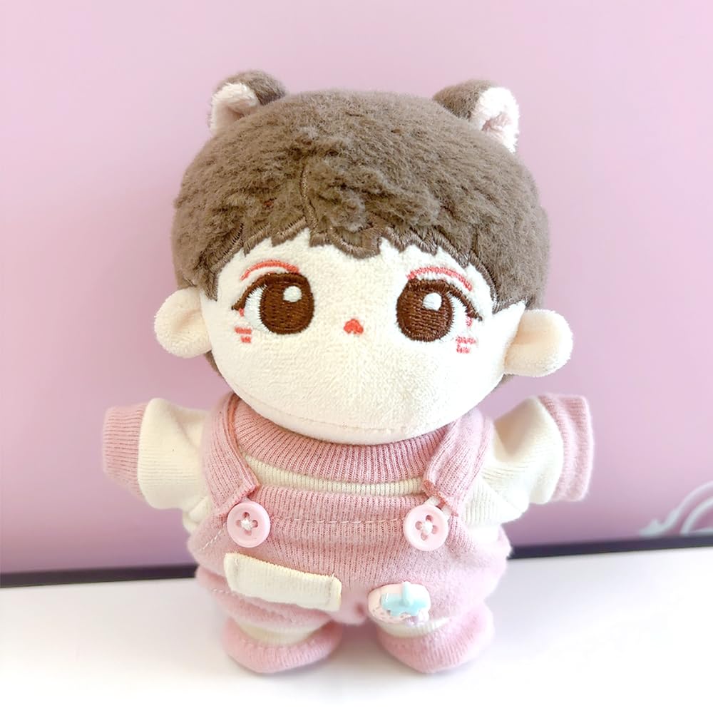 Pink and Shoes Set for 10cm Plush Kigurumi Otaku Kpopdoll Costume T-shirt, Overalls, Toy, Accessories, Doll, Mascot, [Used]