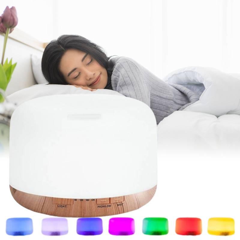 Ultra Quiet 500ml Ultrasonic Aroma Diffuser With Bluetooth Remote Control And Colorful Led Light For Home And Bedroom Use