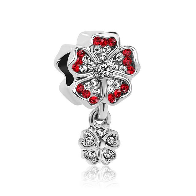 Nový 925 Sterling Silver Red Cherry Snow Charm Fine Bead Fit Original Fasion náramek Diy Dámské šperky