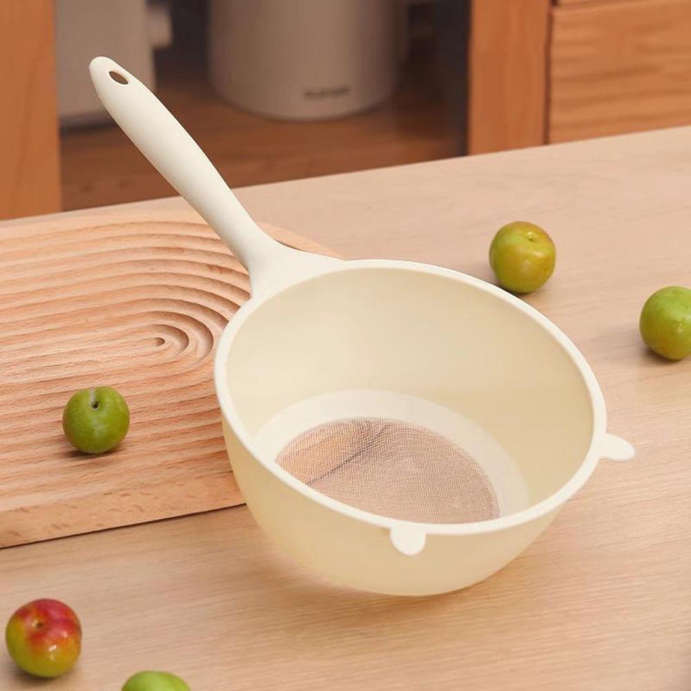 New Large Capacity Rice Drainer Strainer Plastic Reusable Kitchen Fine-mesh Sieve Long Handle Rice Washing Basin