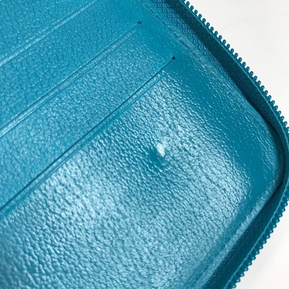 CHANEL Camellia CC CC Mark Zip Around Long Wallet Long Wallet Leather blue