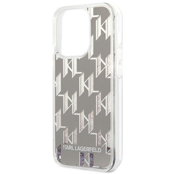 Karl Lagerfeld Klhcp14Llmnms Iphone 14 Pro 6,1 Hardcase Srebrny/Silver Liquid Glitter Monogram