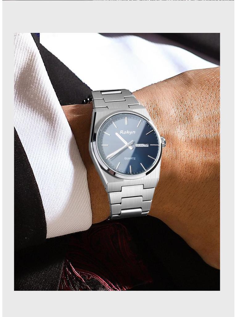 Men's Cross-Border Waterproof Quartz Watch - Slim, Stylish Business Design with Dual Calendar