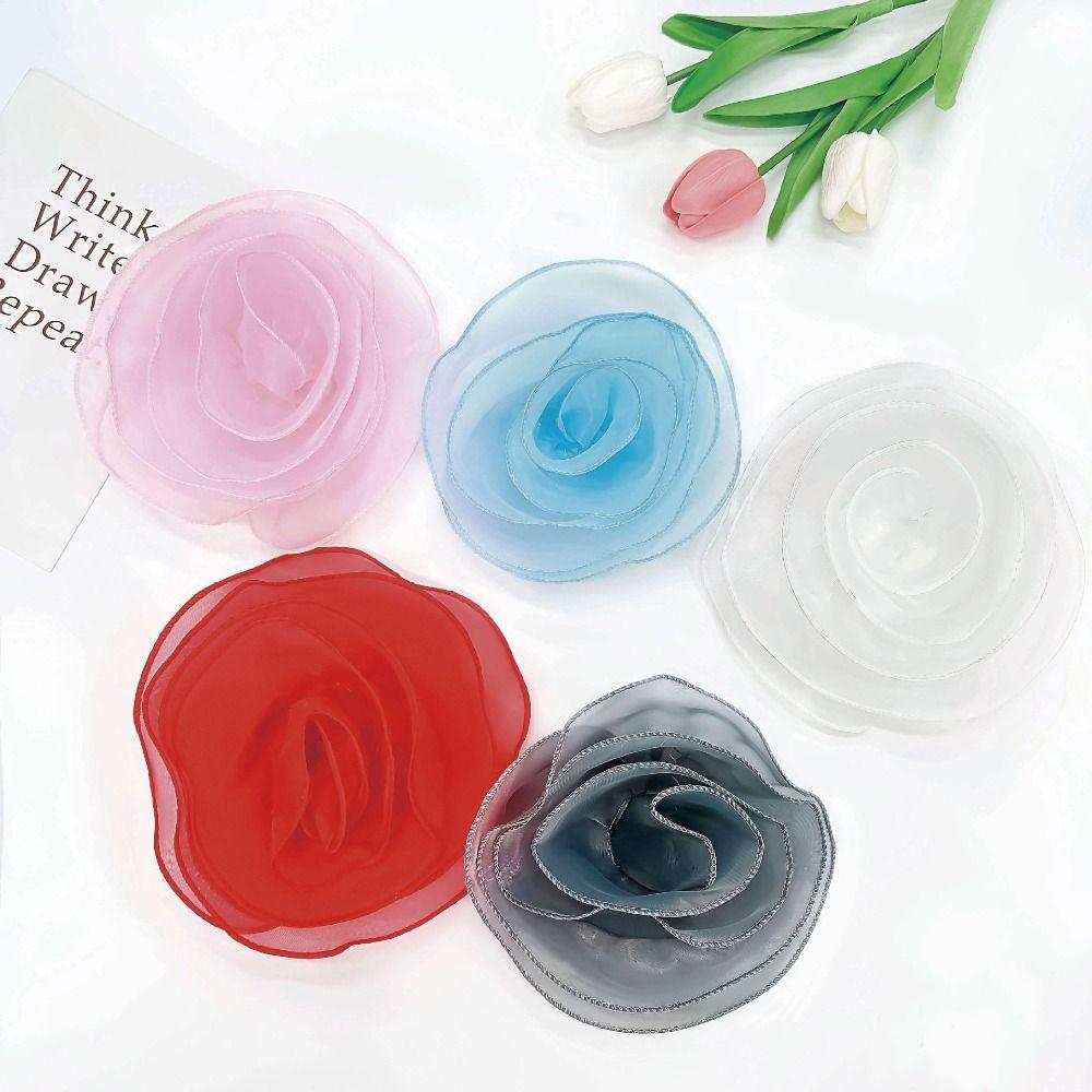 3D Clothing Patch Chest Flower Clothes Appliques Wedding Dress Organza Large Flower Patch  Sewing