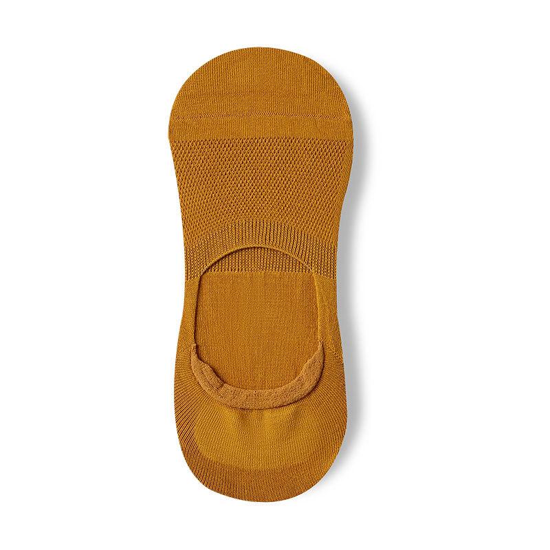 Men's Spring and Summer Thin Cotton Pure Color Leisure Breathable Sweat Absorption Invisible Socks