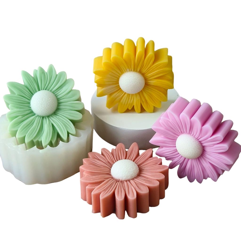 DIY Large Sunflower Daisy Mold Aromatherapy Candle Flower Drip Glue Resin Silicone Mold Exquisite Shape and Unique Design