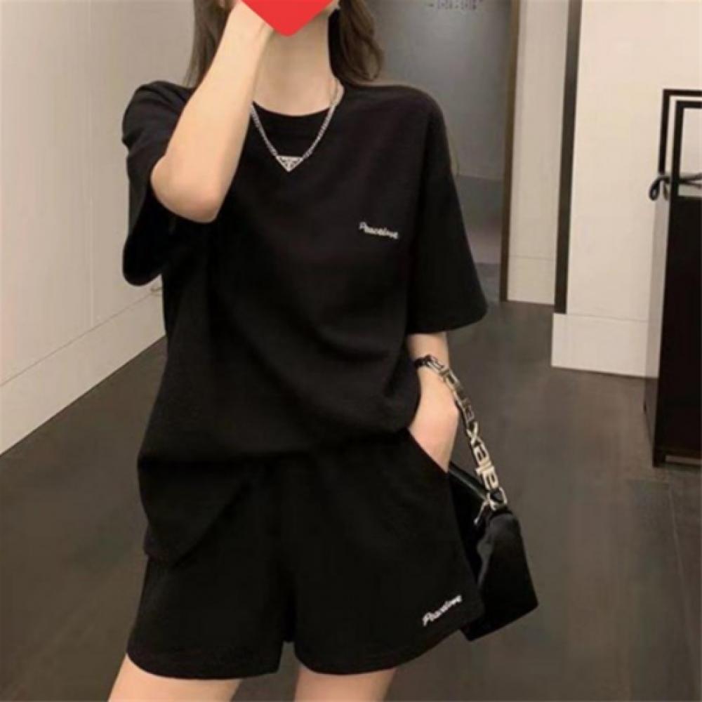 New Arrivals Open Run Women Simple LeTTering Waffle Loose FiT ShorT Sleeve T Sh