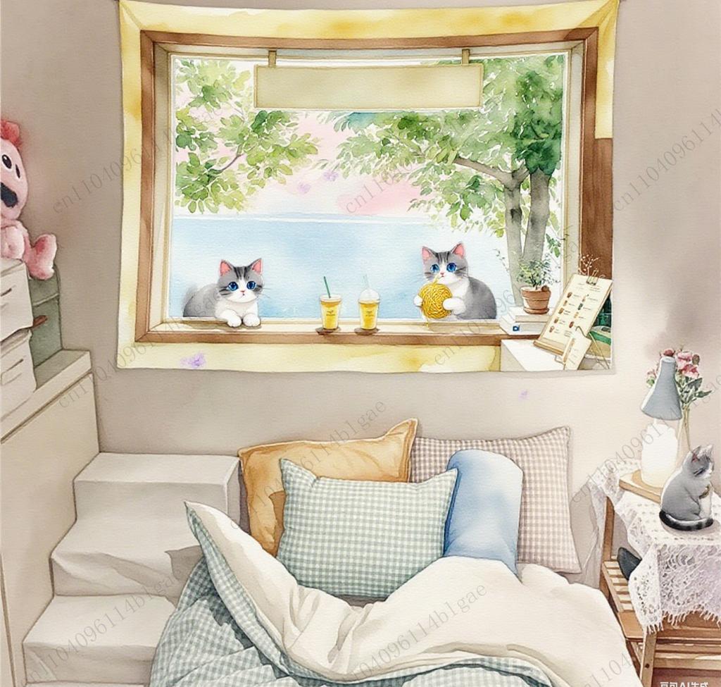 Playful Police Figure Wall Tapestry Light-Hearted Art Decorative Home Decor