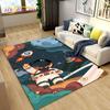 Tappeto Area Tappeto Cartoon Astronauta Spaziale 3D, Tappeto per Soggiorno Camera da Letto dei Bambini Divano Zerbino Decorazione, Tappetino Antiscivolo per Bambini