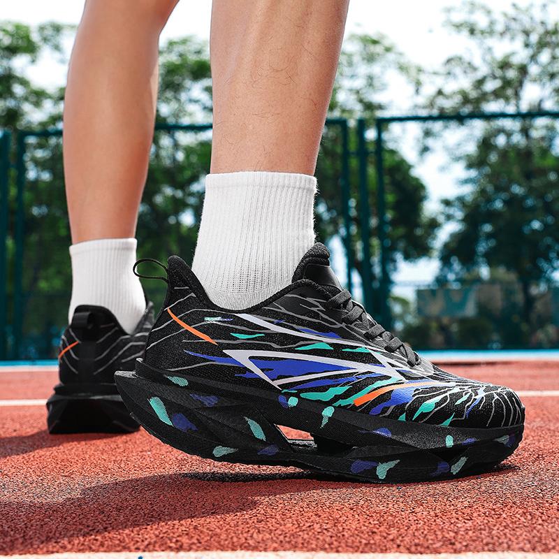 Men Carbon Plate Running Shoes Breathable Sport Walking Training Commuting Travel Athletic Performance Footwear Sizes 39-46