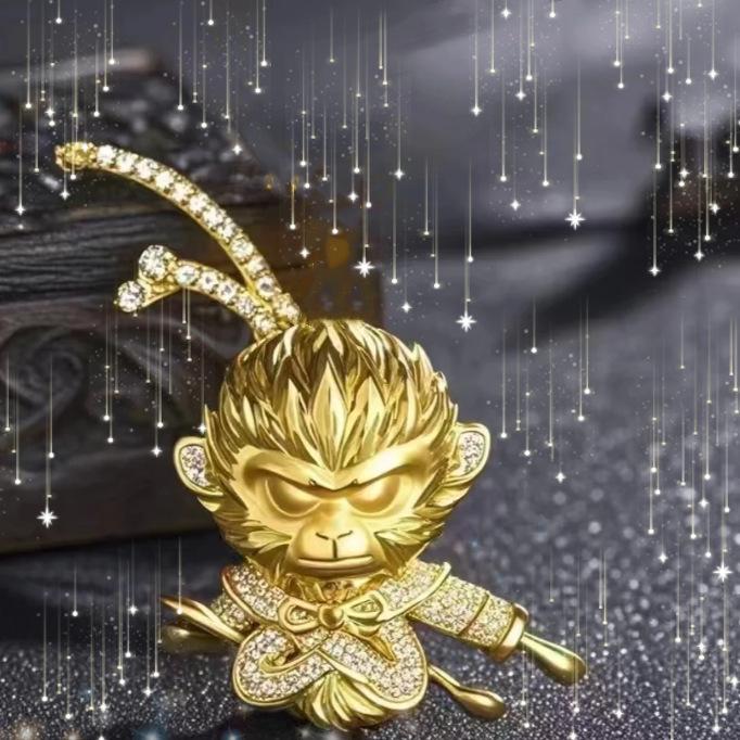 Black Myth Wukong Retro Monkey King Brooch: Unique and Bold Jewelry