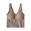 Bustier 881 V-Neck Wind Vest: Wire-Free Sports Bra with Chest Pads - Women's Beautiful Back Camisole
