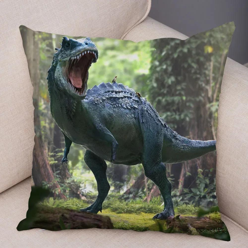 

Home Decor Jurassic Dinosaur Cushion Cover Decor Wildlife Print Pillow Cover Car Sofa For Bedroom Living Room funda de almohada 16x16Inch