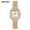 Sanda Women's Fashion Quartz Watch with Leather or Steel Strap - Waterproof and High-End Design.