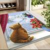 Cat Snowy Scene Carpet Rug Soft Washable Anti Slip Home Living Room Sofa Mats Personalized Christmas Rug