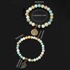 Natural Stone Bracelets Elastic Bracelet Pendant 6mm 8mm Round Bead Friendship Bracelet Bracelet Set 2PCS/Set Perfect Festival Anniversary  Jewelry