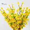 Wedding Decor Flowers Artificial Winter Jasmine with Stem Realistic Fake Silk Yellow Flower Indoor Home Office Table Centerpiece Faux Branch