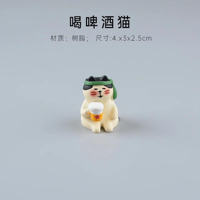 Creative Cat Statue Japanese Handmade Craft Modern Art Model Cute Mini Toy For Kids Kawaii Miniature Dollhouse Accessories Gift
