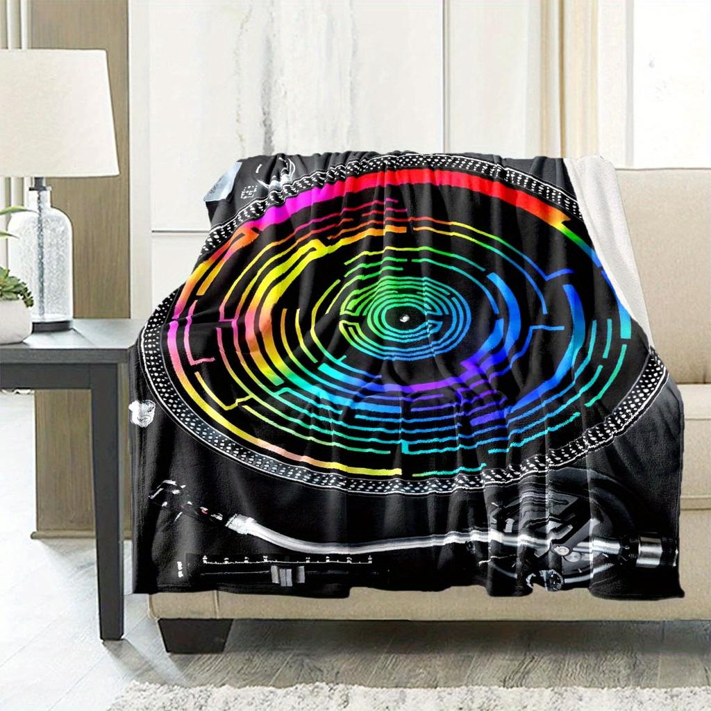 Record Player Blanket Soft Warm Throw Blanket Nap Blanket For Couch Sofa Office Bed Camping Travel Multipurpose Gift Blanket For All Season