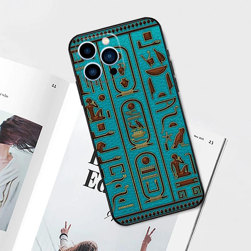 Heiliges Auge des Horus Ägypten Fresko Hülle für iPhone 15 14 13 12 11 Pro Max Mini Cover X XR XS SE 8 7 14 15 Plus Zubehör