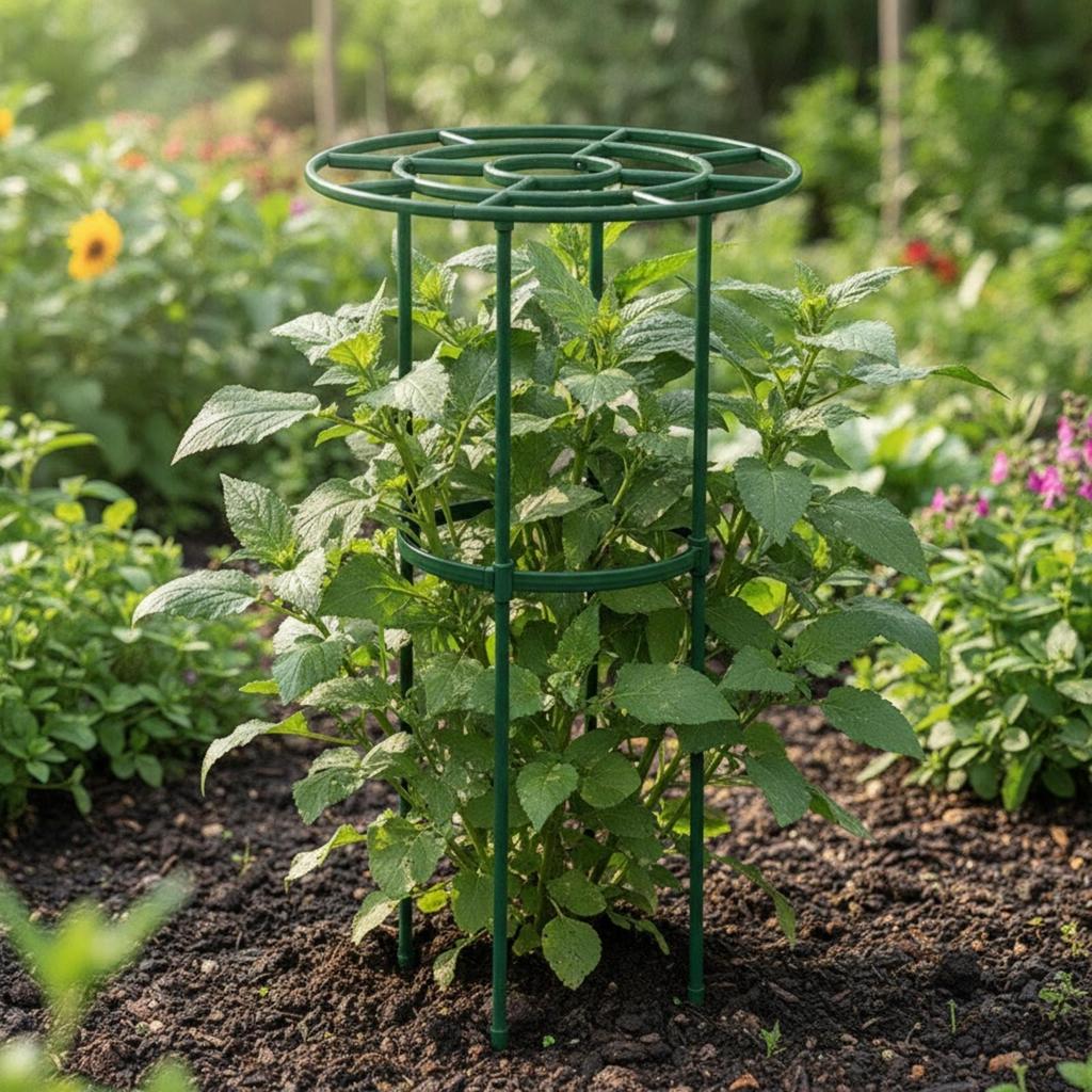 2 Pieces Coated Plant Trellis Rust-Resistant Iron Support with Pointed