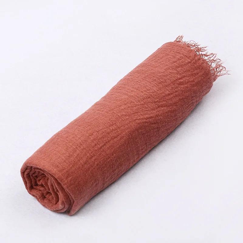 185*90cm Candy Color Cotton Linen Long Scarf Hijab Pashmina Lady Shawls Wraps Head Scarves Neck Bandana Men Scarf/Black Scarves