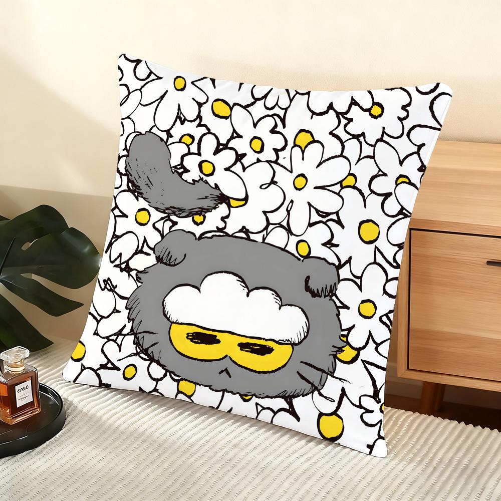 Cute Cat Cushion Cover Soft Short Plush Pillow Cover Smooth Cozy Texture Aesthetic Cushion Case Home Decor