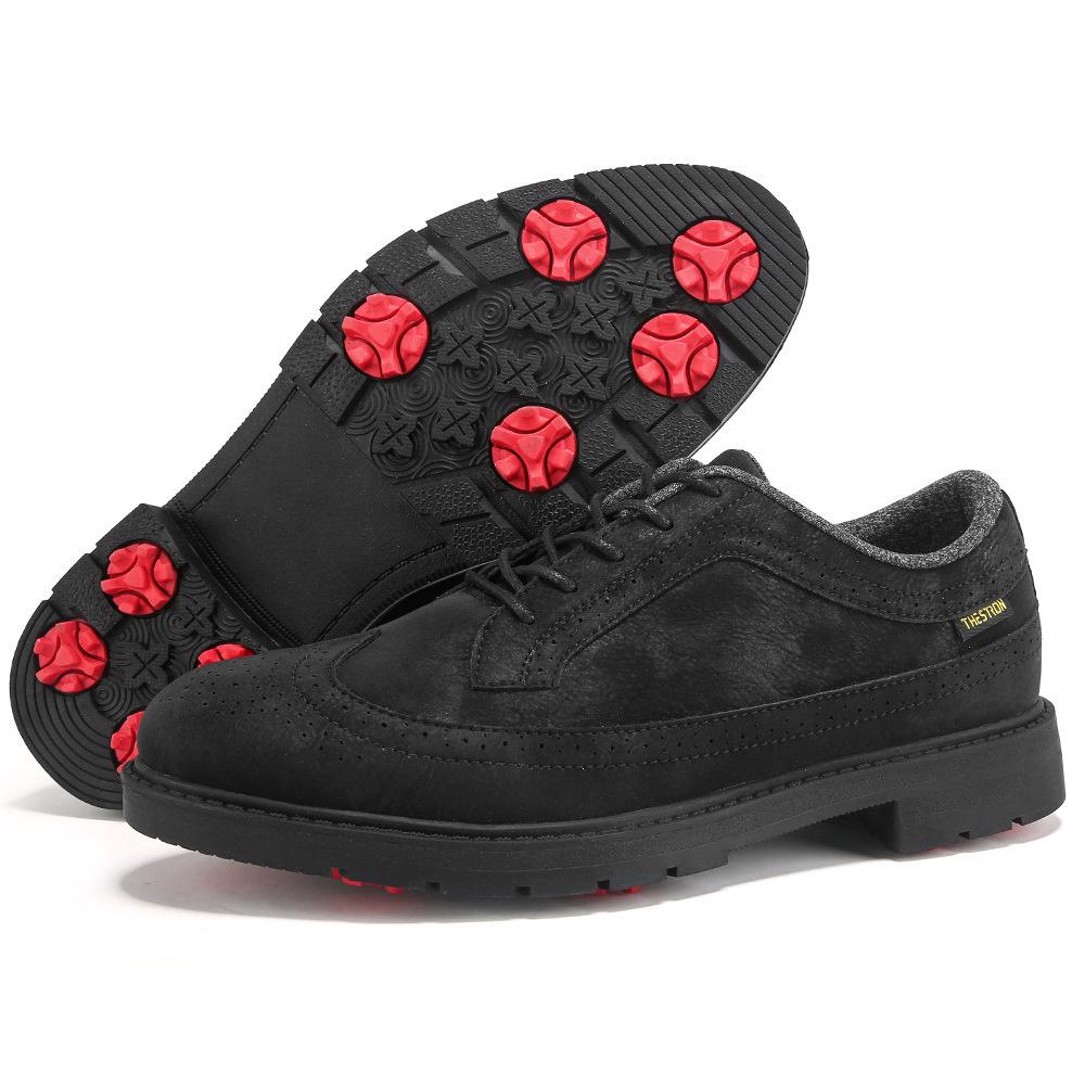 Men's Large Non-slip Spiked Golf Shoes, Size 39-49, Black/White Comfortable Training Footwear