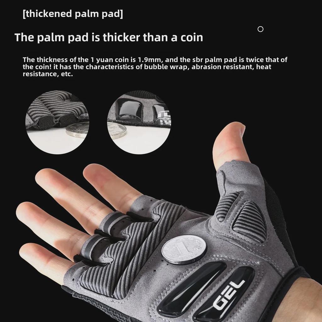 Breathable Summer Half-Finger Shock-Absorbing Cycling Gloves for Men & Women