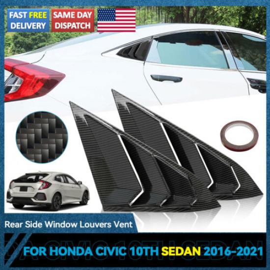 For Honda Civic Seden 2016-21 Side Air Vent Carbon fiber Window Louver Cover Car