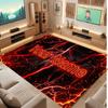 Neon Colorful Theme Crystal Velvet Floor Rug Personalized Custom Name Text Warm Carpet Home Decoration