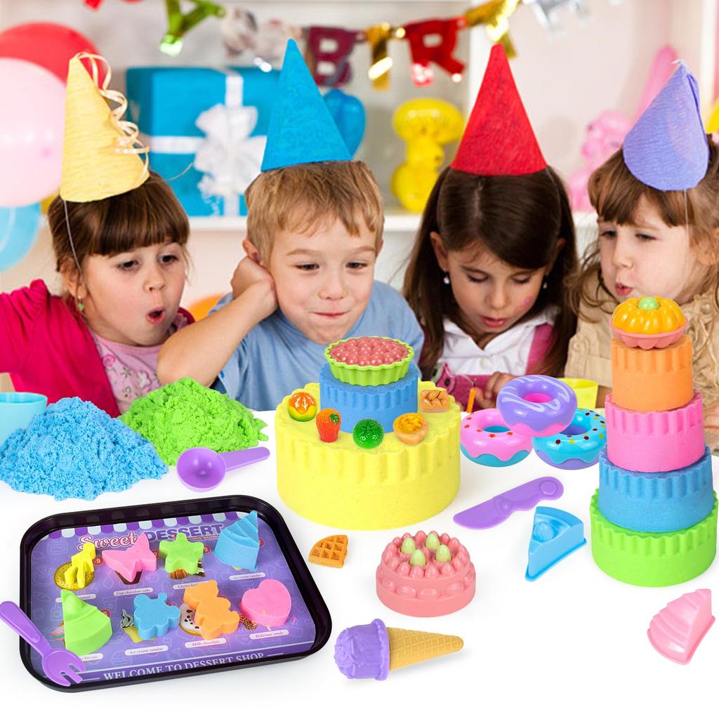 YongnKids Sand Leke Leke Sandbox Sett Sand Clay Innendørs Sandbox Set Sand Leke Leke Innendørs Leke Julegave Bursdagsgave Tema Barne