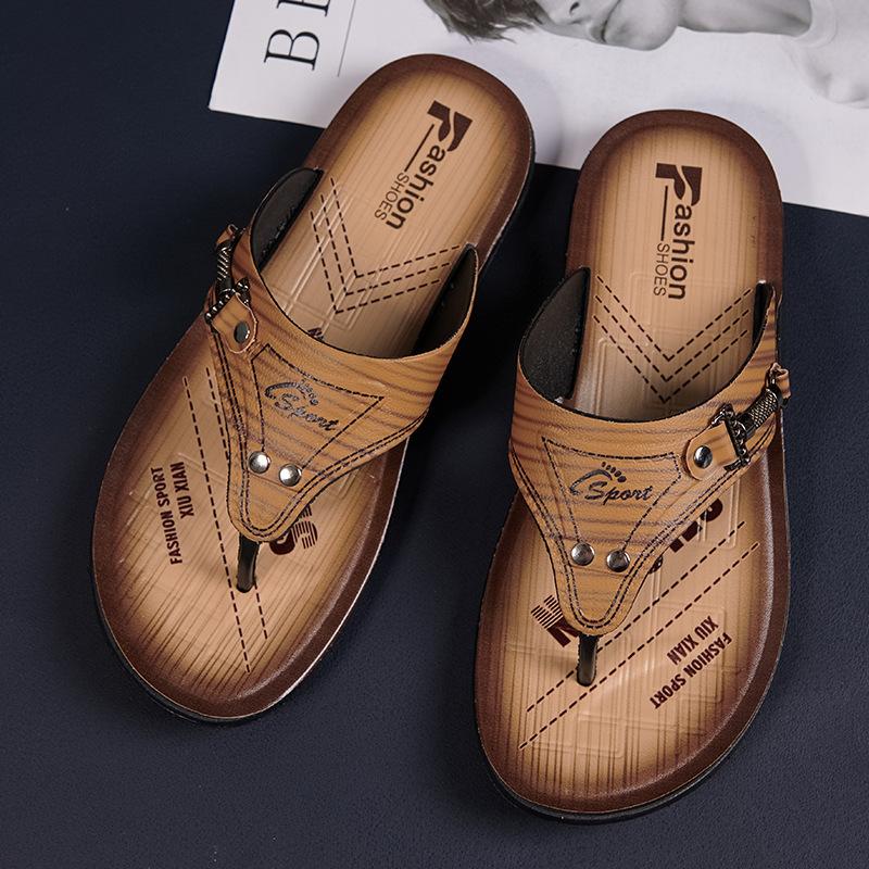 Zehentrenner Herren 2025 Sommer neu Oberbekleidung Strandschuhe Sandalen rutschfest atmungsaktiv Zehensandalen Herren Trend