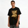 Dark Style Anthropomorphic Coffee Cup Printed Top Pure Cotton T-shirt