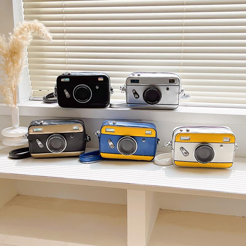 Personalized camera bag 2025 new Korean version fashion color matching trend ins Internet celebrity women messenger box bag pu
