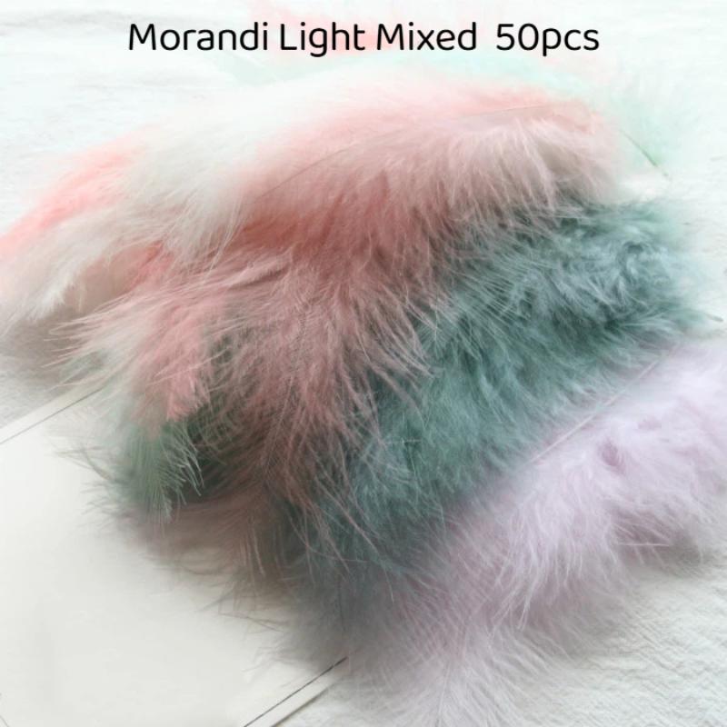 50Pcs Premium Soft Turkey Marabou Feathers Fluffy Craft Feathers for Kids Art Project Birthday Party Decor