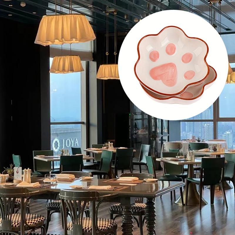 1 szt. Uroczy koci pazur smakowy ceramiczny talerz deserowy z kreskówek sojowy sos owocowy miska przyprawowa domowe naczynia do dipów miska